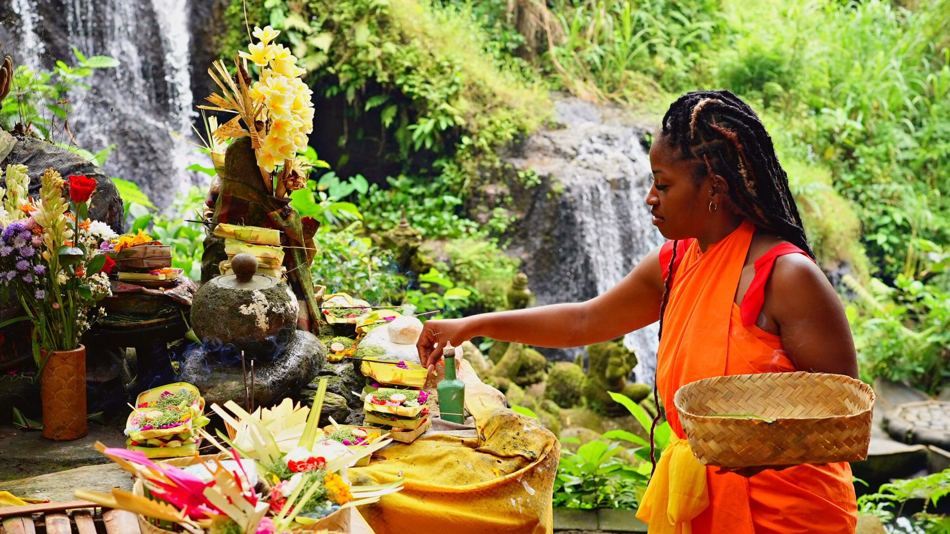 Black Travel Fest Bali 2022 Group Trip - Waterfall offerings